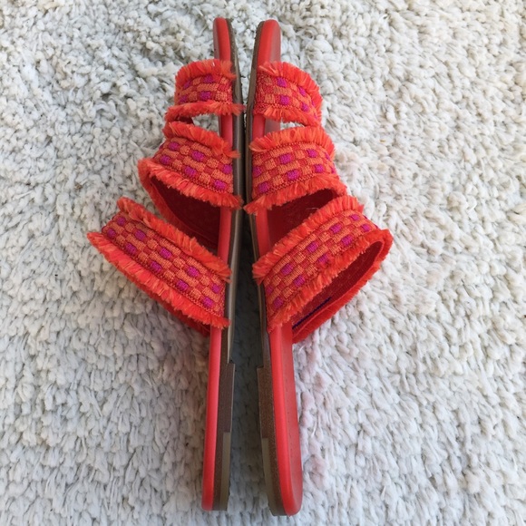 ROTHY’S Bright Red Fringe Slide Sandals - Picture 3 of 5